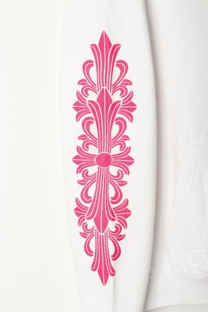 画像4: CHROME HEARTS クロムハーツ ピンクホースシュー フローラルスリーブ プルオーバーパーカー Pink Horseshoe Floral Sleeve Pullover Hoodie{408152701WHTLRG01R-BEA}