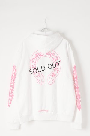 画像6: {SOLD}★新品 インボイス付 CHROME HEARTS クロムハーツ ピンクホースシュー フローラルスリーブ プルオーバーパーカー Pink Horseshoe Floral Sleeve Pullover Hoodie{408152701WHTLRG01R-BEA}