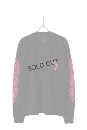 画像1: {SOLD}★新品 CHROME HEARTS クロムハーツ ピンクホースシュー フローラルロングスリーブTシャツ ブラック Pink Horseshoe Floral Long-Sleeve T-Shirt - Black{408129112******01G-BEA}