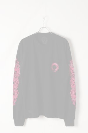画像2:   CHROME HEARTS クロムハーツ ピンクホースシュー フローラルロングスリーブTシャツ ブラック Pink Horseshoe Floral Long-Sleeve T-Shirt - Black {408129112******01G-BEA}  :CH202511-04-BLK-L 