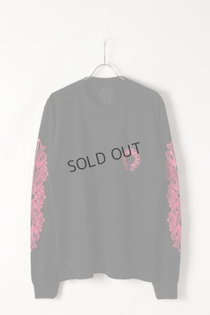 画像2: {SOLD}★新品 CHROME HEARTS クロムハーツ ピンクホースシュー フローラルロングスリーブTシャツ ブラック Pink Horseshoe Floral Long-Sleeve T-Shirt - Black{408129112******01G-BEA}