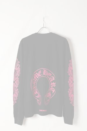 画像7:   CHROME HEARTS クロムハーツ ピンクホースシュー フローラルロングスリーブTシャツ ブラック Pink Horseshoe Floral Long-Sleeve T-Shirt - Black {408129112******01G-BEA}  :CH202511-04-BLK-L 