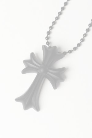 画像2:   CHROME HEARTS クロムハーツ シリコン ラバー CHクロス ボールチェーン ペンダント マットブラック {604175364AHWXXX445-BEA}  :CH202511-06-BLK-F 