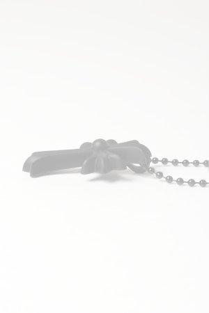 画像3:   CHROME HEARTS クロムハーツ シリコン ラバー CHクロス ボールチェーン ペンダント マットブラック {604175364AHWXXX445-BEA}  :CH202511-06-BLK-F 
