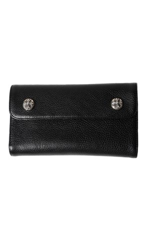 画像1: ★海外買付 新品 インボイス付 CHROME HEARTS  クロムハーツ ウェーブウォレット クロスボタン{302014801A06XXX001-BFS}