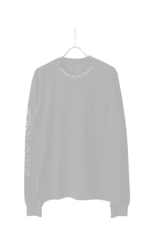 画像1:   CHROME HEARTS クロムハーツ アーミーグリーンネックロゴ/アームロゴ ロングスリーブTシャツ {-BFS}  :CH202603-04-BLK-L 