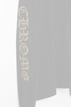 画像4:   CHROME HEARTS クロムハーツ アーミーグリーンネックロゴ/アームロゴ ロングスリーブTシャツ {-BFS}  :CH202603-04-BLK-L 
