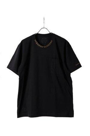 画像1: CHROME HEARTS クロムハーツ アーミーグリーンネックロゴ ショートスリーブTシャツ{-BFS}