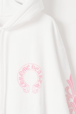 画像3:   CHROME HEARTS クロムハーツ ピンクホースシュー/フローラルクロス プルオーバーパーカー {-BFS}  :CH202603-10-WHT-XL 