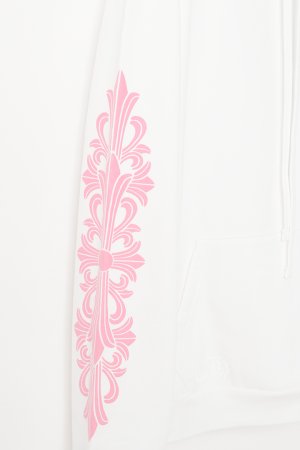 画像4:   CHROME HEARTS クロムハーツ ピンクホースシュー/フローラルクロス プルオーバーパーカー {-BFS}  :CH202603-10-WHT-XL 