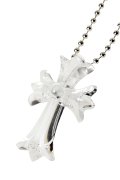 CHROME HEARTS クロムハーツ クリアーシリコンCHクロス ボールチェーン ネックレス{-BFS}