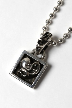 画像1: CHROME HEARTS クロムハーツ フレイムド ハートチャーム ボールチェーン ネックレス{-BFS}