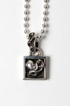 画像2: CHROME HEARTS クロムハーツ フレイムド ハートチャーム ボールチェーン ネックレス{-BFS}