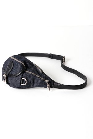 画像2: CHROME HEARTS クロムハーツ ミニスナットパック インディゴデニム×ブラックレザー{-BFS}