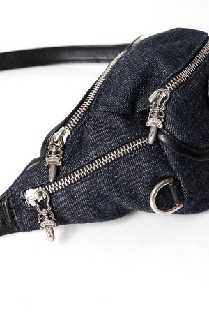 画像4: CHROME HEARTS クロムハーツ ミニスナットパック インディゴデニム×ブラックレザー{-BFS}