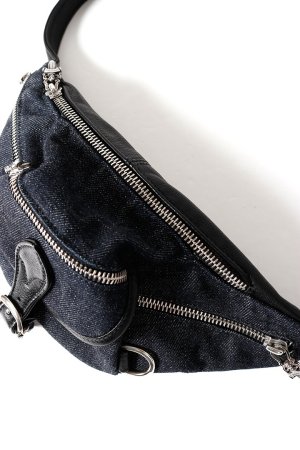 画像8: CHROME HEARTS クロムハーツ ミニスナットパック インディゴデニム×ブラックレザー{-BFS}
