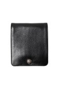 ★新品 インボイス付 CHROME HEARTS クロムハーツ WALLET-1 SNAP BLK HVY WT LTHR-／ワンスナップクロスボタン レザーウォレット{-BFS}