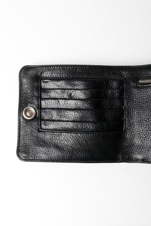 画像5: ★新品 インボイス付 CHROME HEARTS クロムハーツ WALLET-1 SNAP BLK HVY WT LTHR-／ワンスナップクロスボタン レザーウォレット{-BFS}