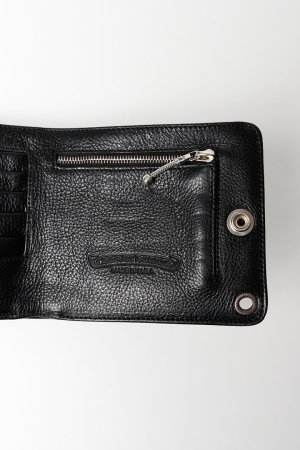 画像6: ★新品 インボイス付 CHROME HEARTS クロムハーツ WALLET-1 SNAP BLK HVY WT LTHR-／ワンスナップクロスボタン レザーウォレット{-BFS}