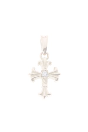 画像1:  {SOLD} TRAVIS WALKER トラヴィスワーカー MINI DOUBLE CROSS CHARM 18K YELLOW GOLD w/CENTER DIAMOND {-AIA}  :CHY108-D-GLD-F 