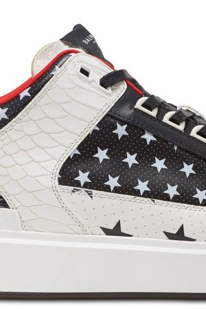 画像7: 【 20%OFF セール154,000円→123,200円】 BALMAIN バルマン B-Court ミッドカット レザースニーカー スタープリント{-BDS}