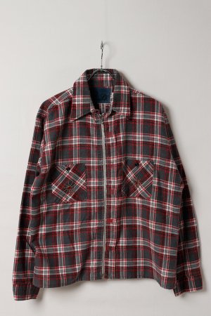 画像1: DENIM DOCTORS デニムドクターズ POCKET STUDS ZIP UP FLANNEL SHIRTS JACKET T-5{-BEA}