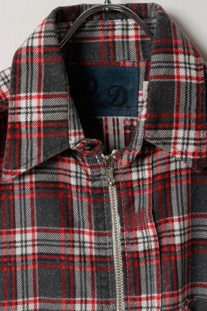 画像2: DENIM DOCTORS デニムドクターズ POCKET STUDS ZIP UP FLANNEL SHIRTS JACKET T-5{-BEA}