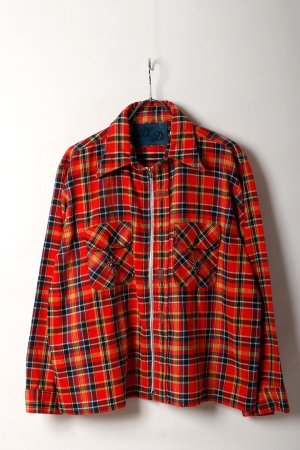 画像1: DENIM DOCTORS デニムドクターズ POCKET STUDS ZIP UP FLANNEL SHIRTS JACKET T-5{-BEA}