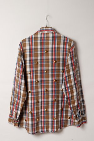 画像6: DENIM DOCTORS デニムドクターズ BIG NAIL STUDS FLANNEL SHIRTS - BODY STUDS T-6{-BEA}