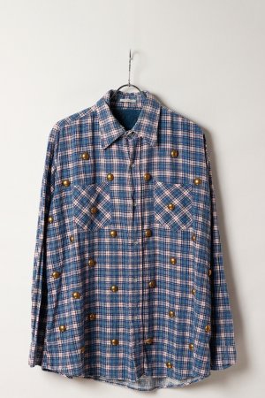 画像1: DENIM DOCTORS デニムドクターズ BIG NAIL STUDS FLANNEL SHIRTS - BODY STUDS T-6{-BEA}