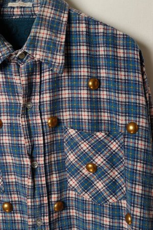 画像3: DENIM DOCTORS デニムドクターズ BIG NAIL STUDS FLANNEL SHIRTS - BODY STUDS T-6{-BEA}