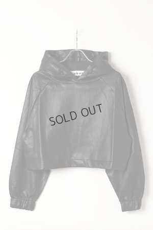 画像1: {SOLD}ekat エカット(UNISEX) SOFT ECO LEATHER HOODIE{-BEA}