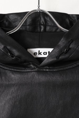 画像2: ekat エカット(UNISEX) SOFT ECO LEATHER HOODIE{-BEA}