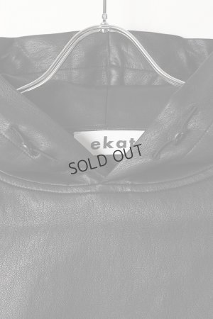 画像2: {SOLD}ekat エカット(UNISEX) SOFT ECO LEATHER HOODIE{-BEA}