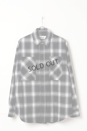 画像1: {SOLD}ekat エカット(UNISEX) PATCH POCKET CHECK SHIRT{-BEA}