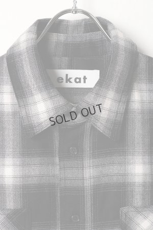 画像2: {SOLD}ekat エカット(UNISEX) PATCH POCKET CHECK SHIRT{-BEA}