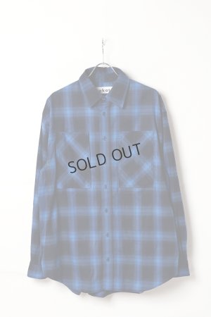 画像1: {SOLD}ekat エカット(UNISEX) PATCH POCKET CHECK SHIRT{-BEA}
