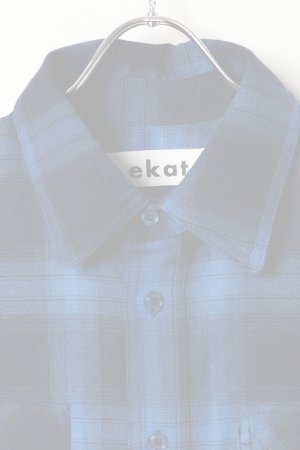 画像2:  {SOLD} ekat エカット(UNISEX) PATCH POCKET CHECK SHIRT{-BEA}