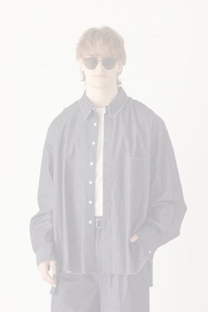 画像1:  {SOLD} ekat エカット(UNISEX) CUT OFF DENIM SHIRT{-BFS}