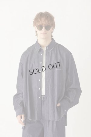 画像1: ekat エカット(UNISEX) CUT OFF DENIM SHIRT{-BFS}
