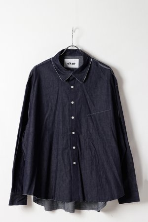 画像6: ekat エカット(UNISEX) CUT OFF DENIM SHIRT{-BFS}