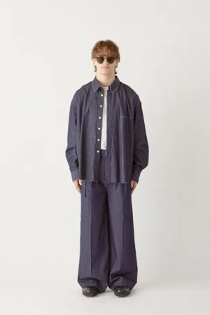 画像12: ekat エカット(UNISEX) CUT OFF DENIM SHIRT{-BFS}