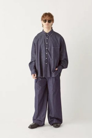 画像13: ekat エカット(UNISEX) CUT OFF DENIM SHIRT{-BFS}