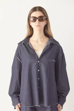 画像16: ekat エカット(UNISEX) CUT OFF DENIM SHIRT{-BFS}