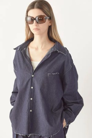 画像17: ekat エカット(UNISEX) CUT OFF DENIM SHIRT{-BFS}