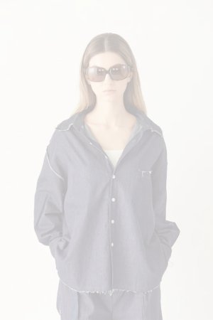 画像19:  {SOLD} ekat エカット(UNISEX) CUT OFF DENIM SHIRT{-BFS}