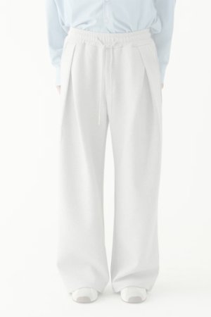 画像1:   ekat エカット(UNISEX) FRONT TUCK WIDE SWEAT PANTS{-BFS}