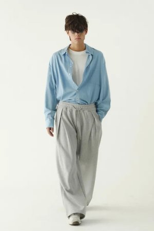 画像3: ekat エカット(UNISEX) FRONT TUCK WIDE SWEAT PANTS{-BFS}