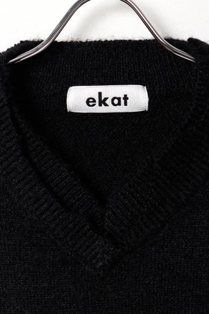 画像2: ekat エカット(UNISEX) DAMAGE V NECK KNIT{-BEA}