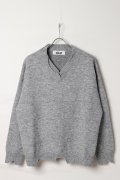 ekat エカット(UNISEX) DAMAGE V NECK KNIT{-BEA}